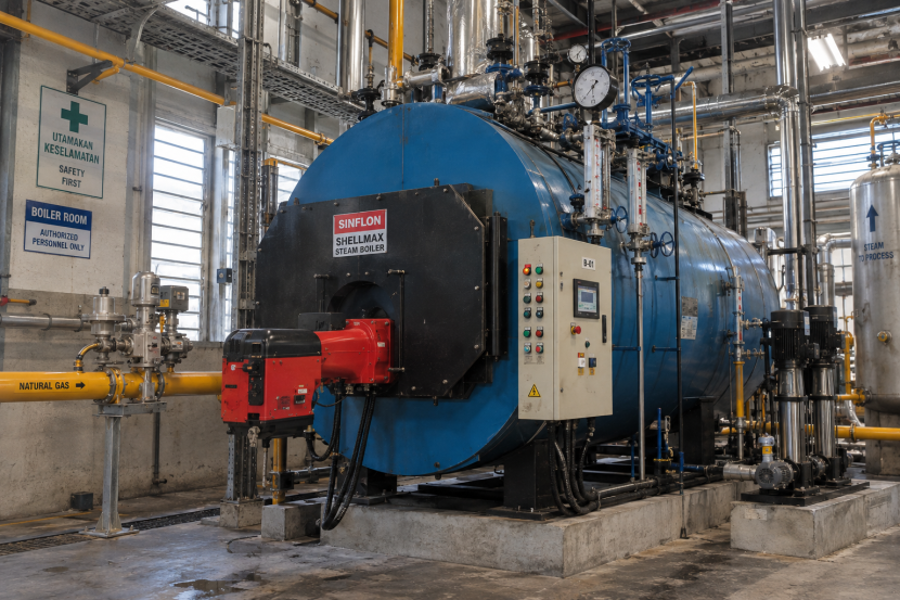 Shellmax steam boiler requiring professional boiler service in Malaysia