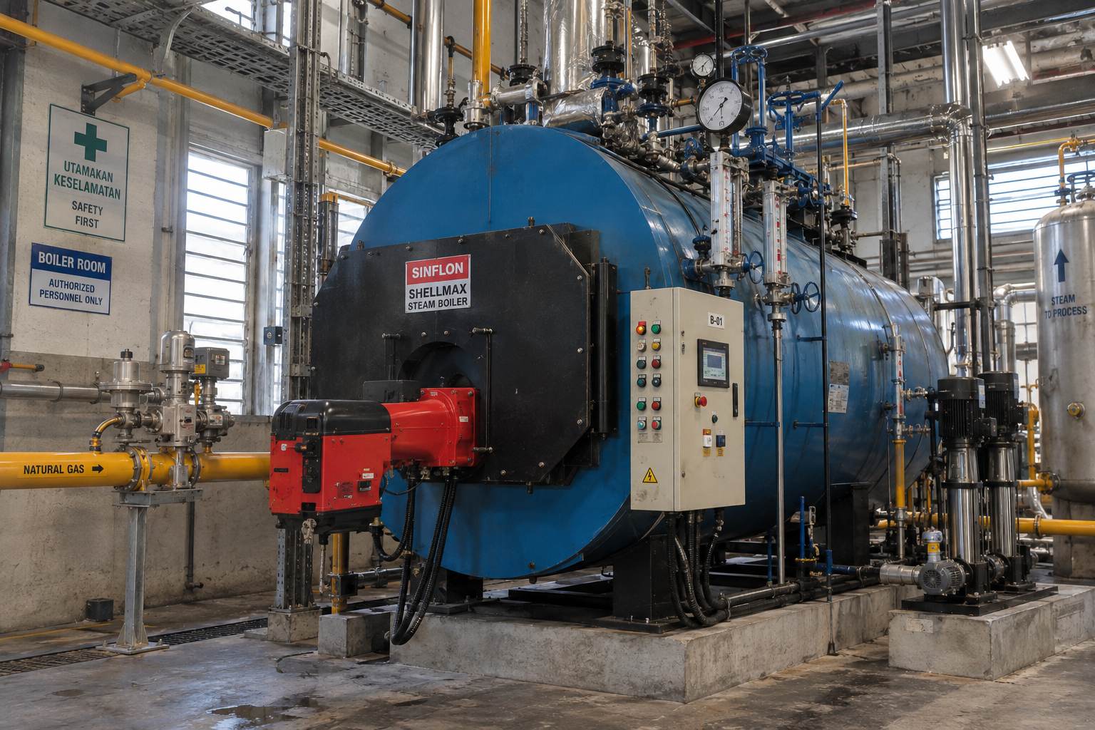 Shellmax steam boiler requiring professional boiler service in Malaysia